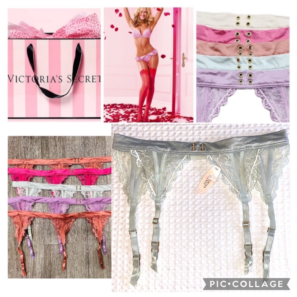 NEW! VICTORIA’S SECRET Lace Satin Garter Belt Size XS/S M/L Mint Green